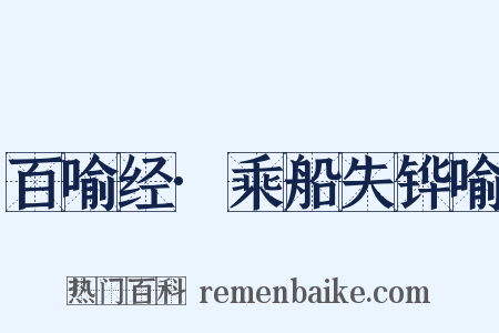 百喻经·乘船失铧喻是什么意思的图片